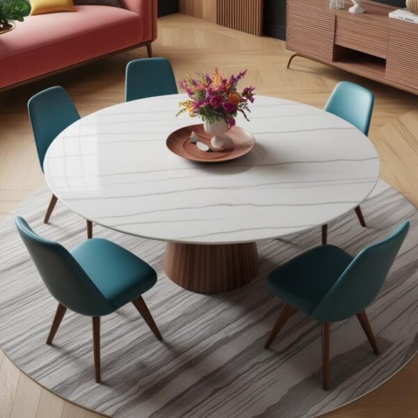 White Pearl Quartzite Dining Table