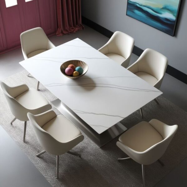 White Sand Quartzite Dining Table