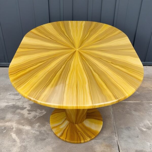 Yellow Onyx 8 Seater Dining Table - Image 2