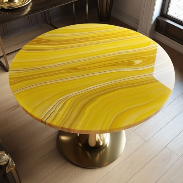 Yellow Onyx Dining Table - Image 3