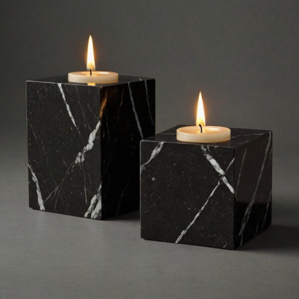Absolute Black Granite Candle Holders - Image 4