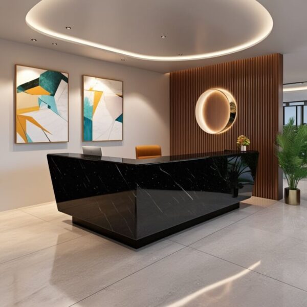 Absolute Black Granite Reception Desk - Image 2