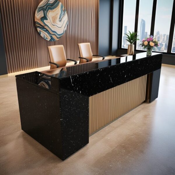 Absolute Black Granite Reception Desk - Image 3