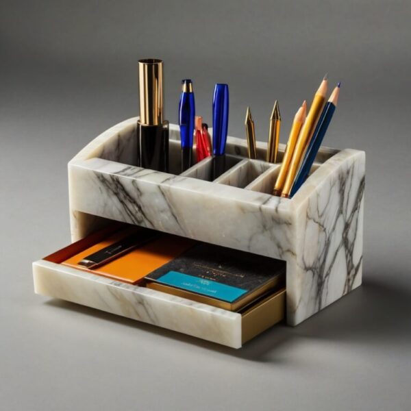 Alabaster Desk Organizer