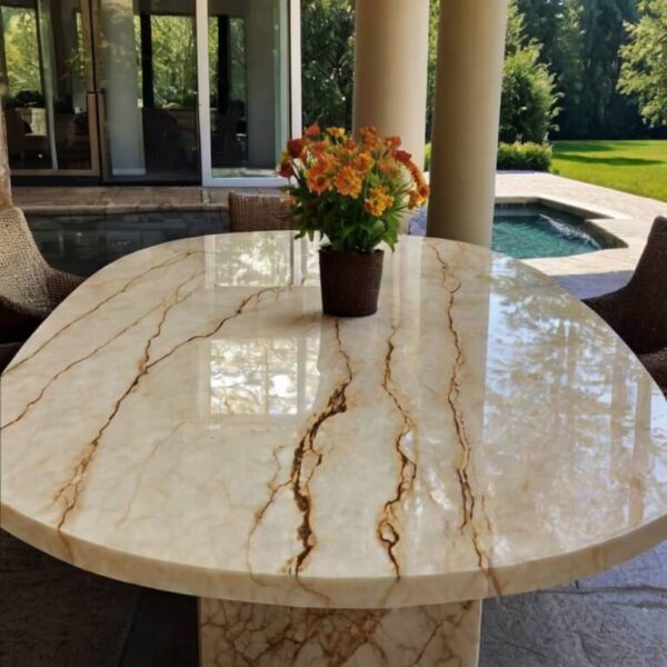 Alabaster Outdoor Table - Image 3