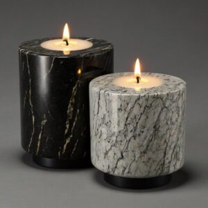 Almondine Granite Candle Holders
