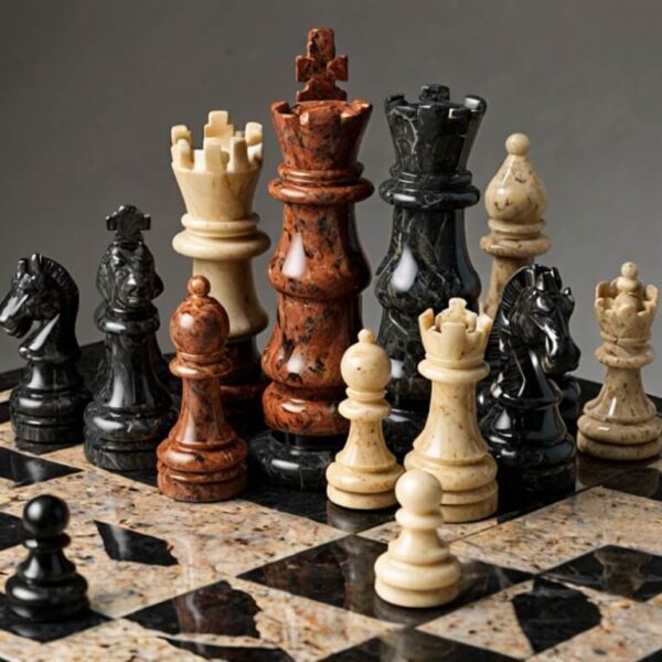Almondine Granite Chess Set - Image 3