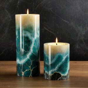 Aqua Onyx Candle Holders