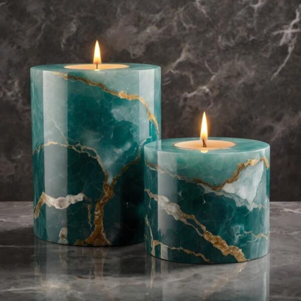 Aqua Onyx Candle Holders - Image 3