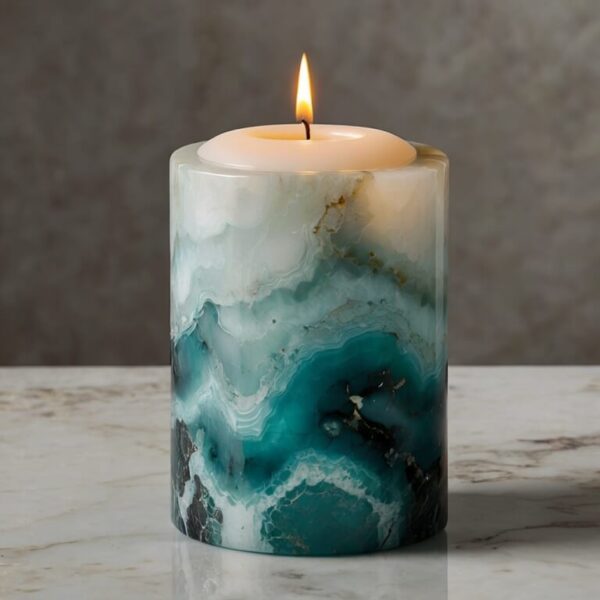 Aqua Onyx Candle Holders - Image 4