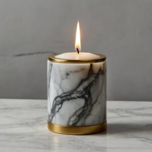 Arabescato Marble Candle Holders