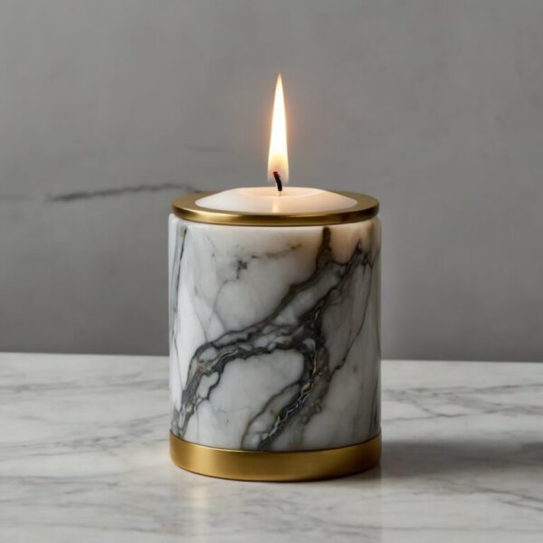Arabescato Marble Candle Holders