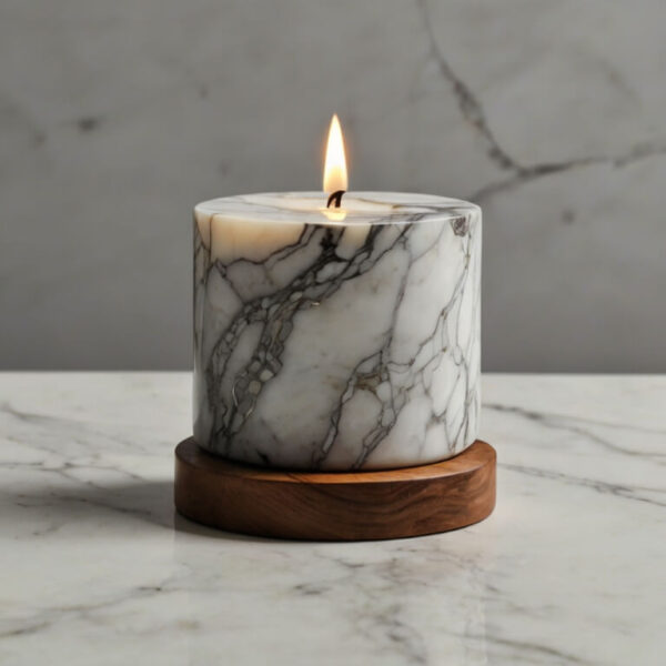 Arabescato Marble Candle Holders - Image 2