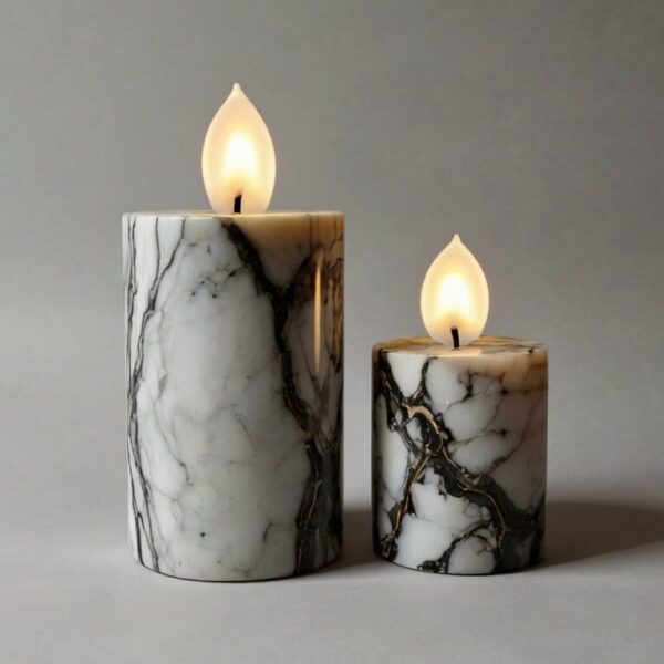 Arabescato Marble Candle Holders - Image 3