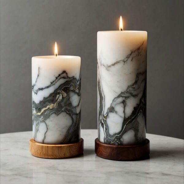 Arabescato Marble Candle Holders - Image 4