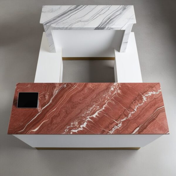 Arabescato Marble Reception Desk - Image 2