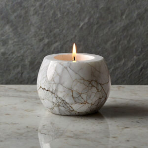 Arctic White Quartzite Candle Holders