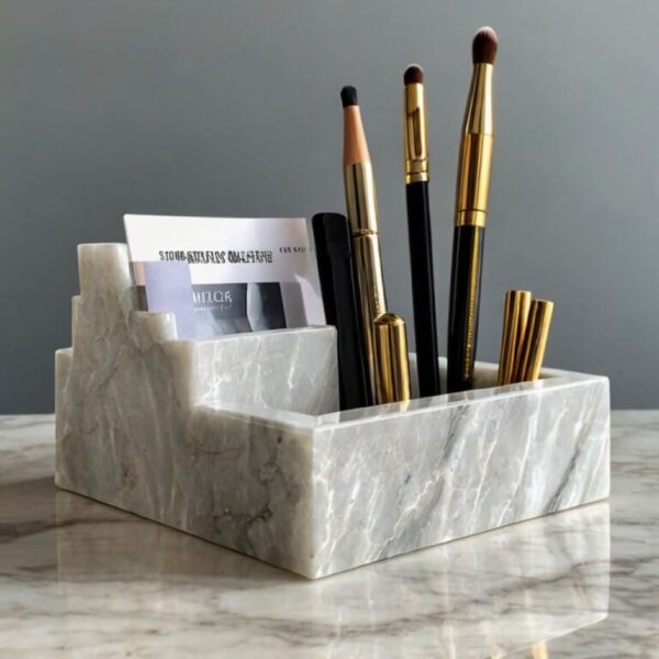 Arctic White Quartzite Desk Organizer - Image 2