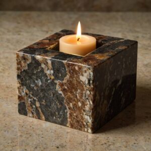 Baltic Brown Granite Candle Holders