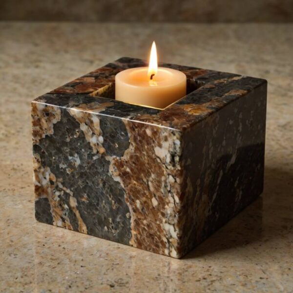 Baltic Brown Granite Candle Holders