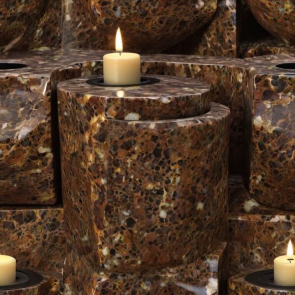 Baltic Brown Granite Candle Holders - Image 3