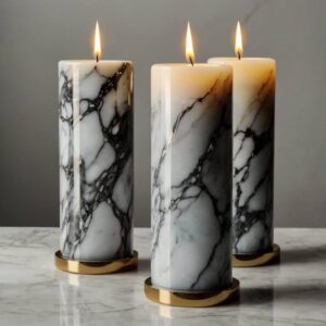 Bardiglio Marble Candle Holders