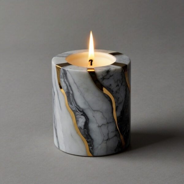 Bardiglio Marble Candle Holders - Image 2