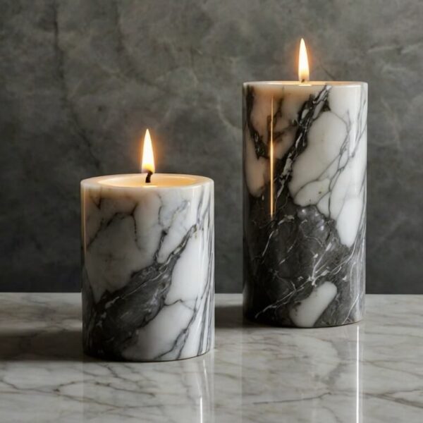 Bardiglio Marble Candle Holders - Image 3
