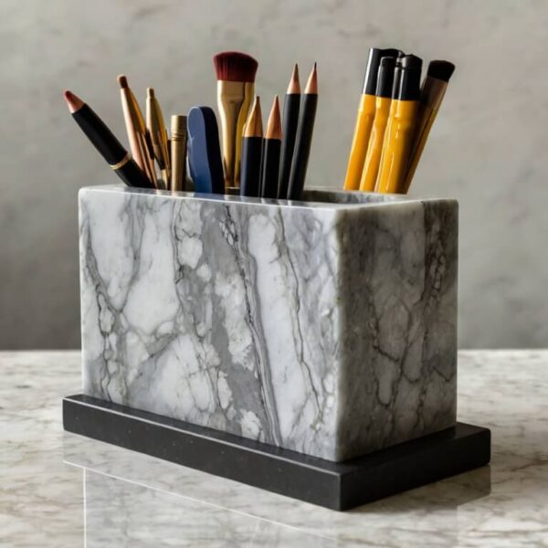Bardiglio Marble Desk Organizer - Image 3