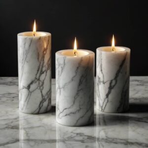 Bianco Carrara C Marble Candle Holders
