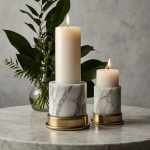 Bianco Lasa Marble Candle Holders