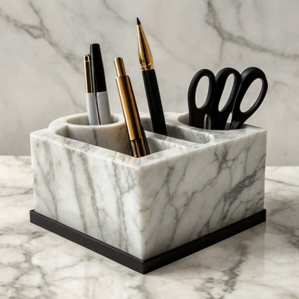 Bianco Lasa Marble Desk Organizer - Image 4