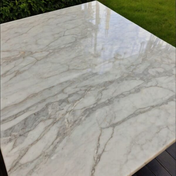 Bianco Lasa Marble Outdoor Table - Image 3