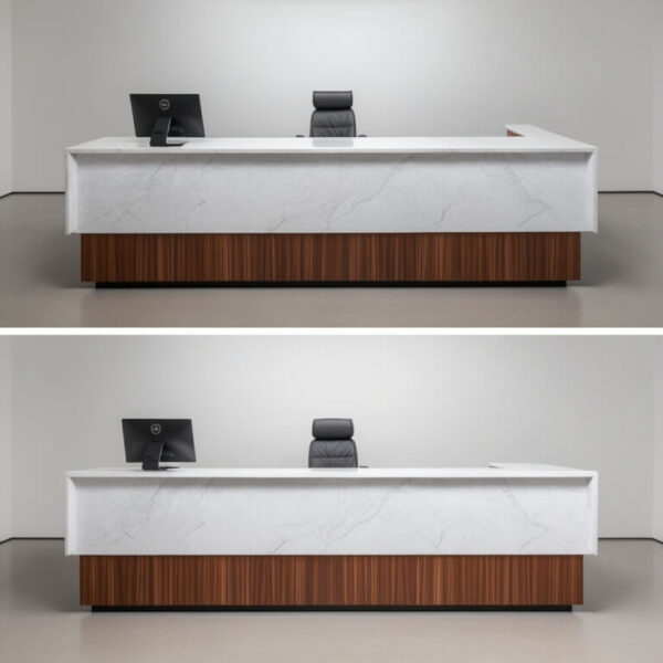 Bianco Lasa Marble Reception Desk - Image 4