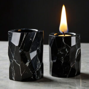 Black Onyx Candle Holders