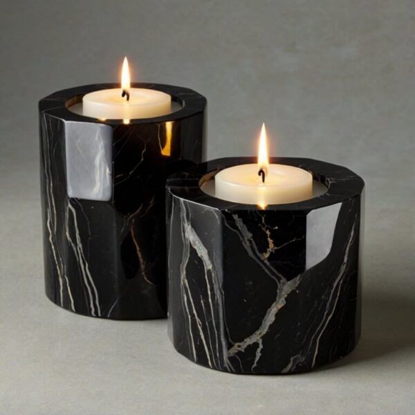 Black Onyx Candle Holders - Image 2