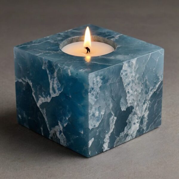 Blue Ice Quartzite Candle Holders - Image 2