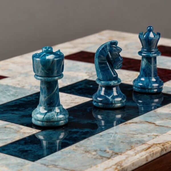 Blue Ice Quartzite Chess Set