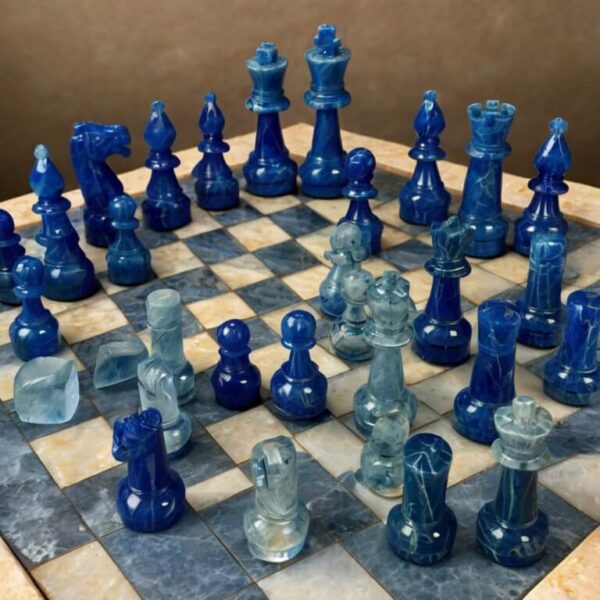 Blue Ice Quartzite Chess Set - Image 3