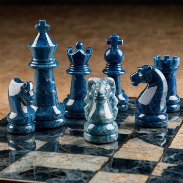 Blue Ice Quartzite Chess Set - Image 4