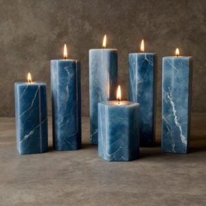 Blue Macaubas Quartzite Candle Holders