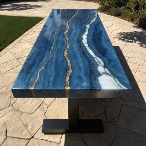 Blue Macaubas Quartzite Outdoor Table
