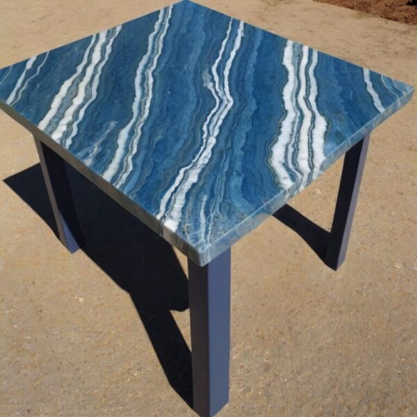 Blue Macaubas Quartzite Outdoor Table - Image 3