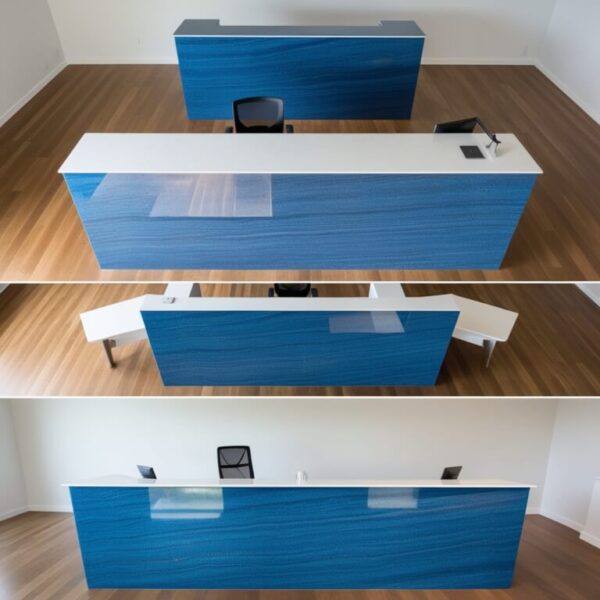 Blue Macaubas Quartzite Reception Desk - Image 2