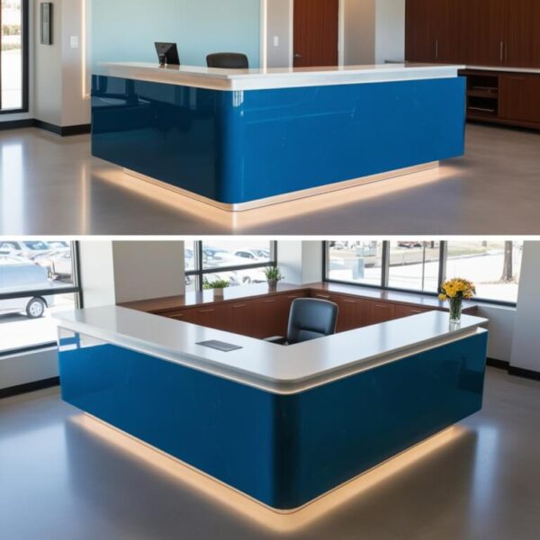 Blue Macaubas Quartzite Reception Desk - Image 3