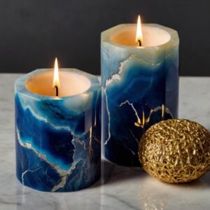Blue Onyx Candle Holders