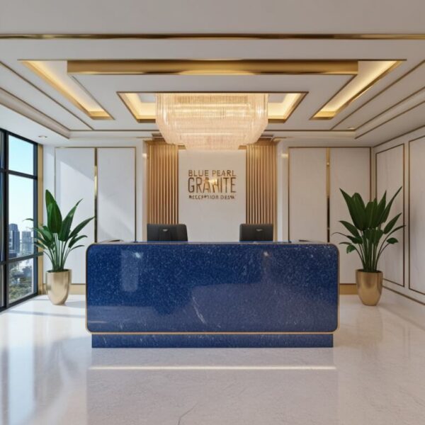 Blue Pearl Granite Reception Desk