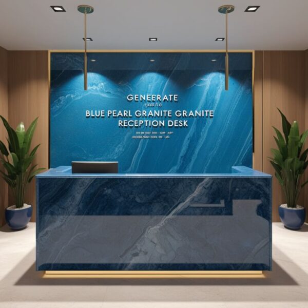 Blue Pearl Granite Reception Desk - Image 2