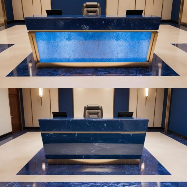 Blue Pearl Granite Reception Desk - Image 4