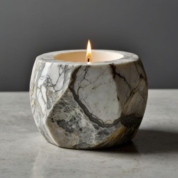 Breccia Oniciata Marble Candle Holders - Image 4